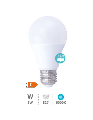 Ampoule LED E27 9W 12-24V – Lumière Froide 6000K, 926 Lm, Idéale pour Caravanes et Energie Solaire