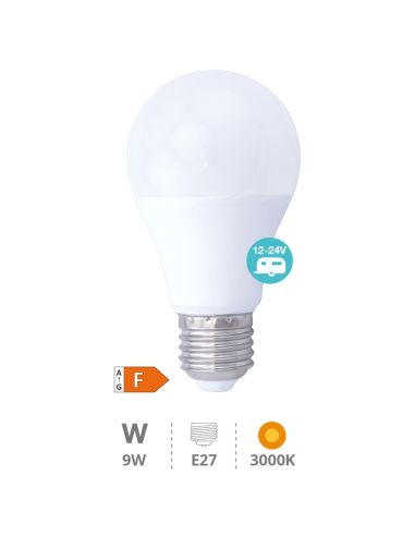 Lâmpada LED E27 9W 3000K 12-24V – Iluminação Quente para Energia Solar e Caravanas