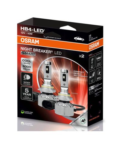 Boîte d'ampoules antibrouillard HB4 NIGHT BREAKER® LED SMART 9006DWNBSM-2HB - Approuvée