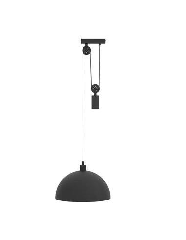 Candeeiro suspenso industrial, regulável em altura, preto, WINKWORTH, 1xE27