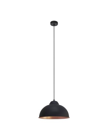 Lámpara colgante de acero negro con interior en cobre  Ø37cm TRURO 2, 1xE27