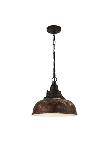 Plafonnier suspension industrielle en acier marron antique Ø37mm GRANTHAM 1 1xE27