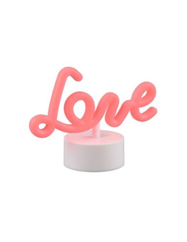 Lâmpada LED rosa recarregável USB-C LOVE com ON/OFF | LeonLeds