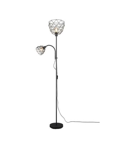 Lampadaire à 2 lumières HAVAL avec abat-jour grillagé de 180 cm | LeonLeds