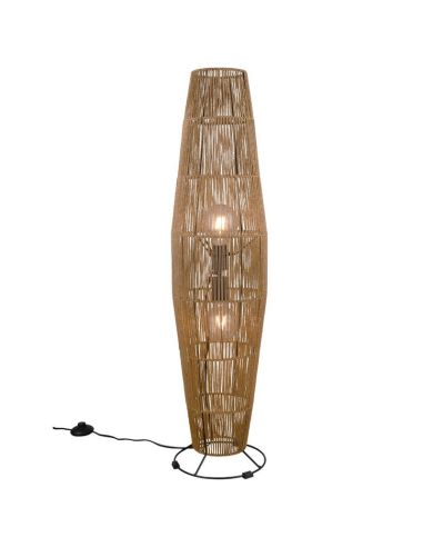 Candeeiro de pé MIKI Rattan estilo Boho 103cm | leonleds