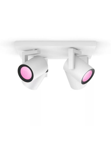 Refletor inteligente com 4 luzes brancas Argenta 5.7W GU10 2000-6500K RGB HueWhite e Color Ambiance