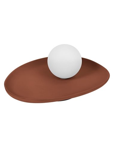 CLAY NEST TABLE plateau en terre cuite, avec 1 boule blanche pour douille G9