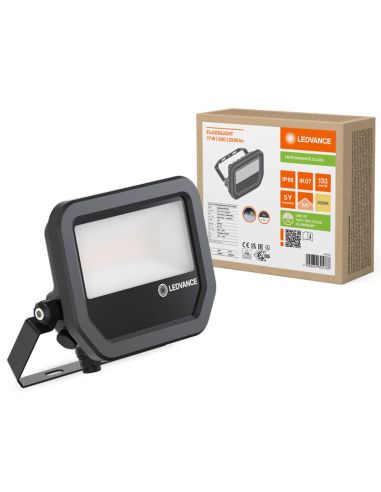 Holofote LED externo preto de 17 W com membrana de dissipação de calor - FL 20 P 2K4LM IP66 2.400 Lm Gen4 830