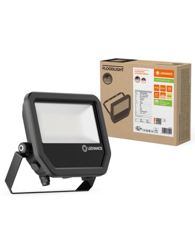 Caixa de LED e projetor para exterior preta 41W 6000Lm IP66 - Durável e eficiente IK07 Performance FL 50 P 41W 6KLM