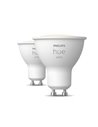 Pack de 2 Ampoules intelligentes LED GU10 HueW WHITE, 4,2W 400Lm 2700K