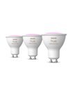 Pack de 3 Bombilla inteligente GU10 WHITE AND COLOR HueWCA, 4.2W 400Lm, 2000K-6500K