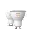 Pacote de 2 lâmpadas inteligentes LED HueWA de ambiente branco GU10, 4,2 W 400Lm, luz branca quente a fria