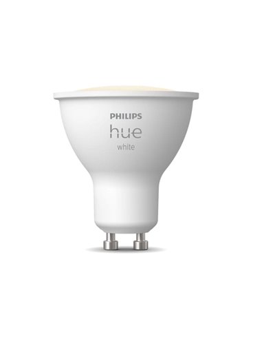 Bombilla inteligente LED HueW, GU10, WHITE, 4.2W 400Lm 2700K