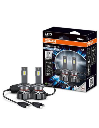 Ampoule LED H7 très puissante 12V + 400% de lumière en plus LEDriving® HL INTENSE NXT H7 Pack 2 Unités. Osram