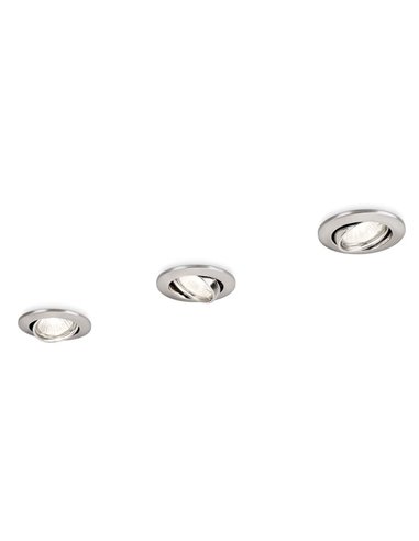 Pack de 3 spots encastrables et orientables ENIF, rond, nickel, GU10 (sans ampoule)