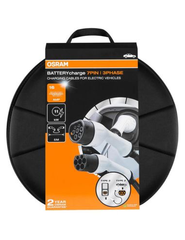 Cable de Carga 5 metros OSRAM BATTERYcharge 7PIN | 3 Fases | 16A | Tipo 2