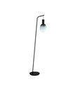 Lampadaire CRANLEY noir avec pied en filigrane pour accrocher une grosse ampoule E27, style minimaliste