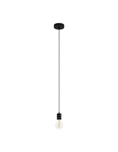 YORTH Candeeiro suspenso simples para lâmpada elegante, níquel preto E27, estilo vintage e industrial