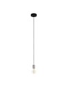 Suspension simple YORTH pour grosse ampoule, argent et noir E27, style industriel moderne