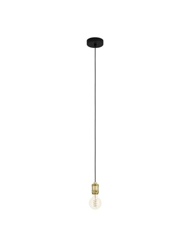 YORTH Candeeiro suspenso simples para lâmpada grande, dourado e preto E27, estilo vintage e industrial