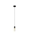 Lampe à suspension CALARI simple pour grande ampoule, noire E27, design minimaliste