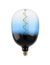 Bombilla LED de gran tamaño decorativa, T180 regulable, azul y negro 4W 2700K E27, de filamento en espiral