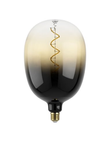 Grande ampoule LED décorative T180 dimmable, sable et noir 4W 2700K E27, filament spirale