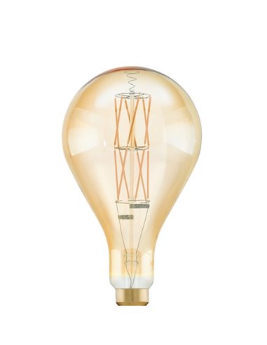 Ampoule LED décorative dimmable grande taille PS160, Ambre 8W 2100K E27, filament