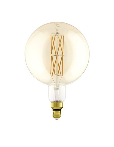 Bombilla LED redonda big size G200, Ámbar 8W 2100K E27 | Decorativa con filamento