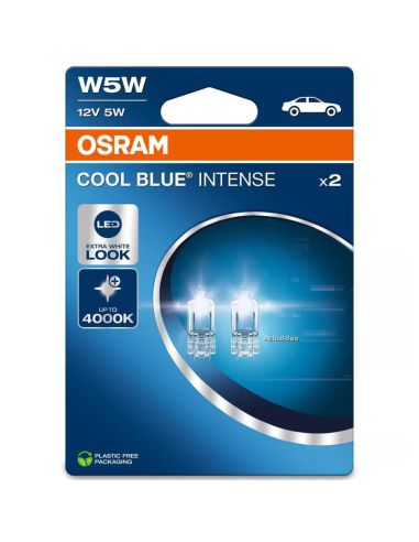 Ampoule sans culot Halogène T10 W5W 12V Cool Blue Intense (Nouvelle Génération) 2 Unités. 2825CBN-2BL