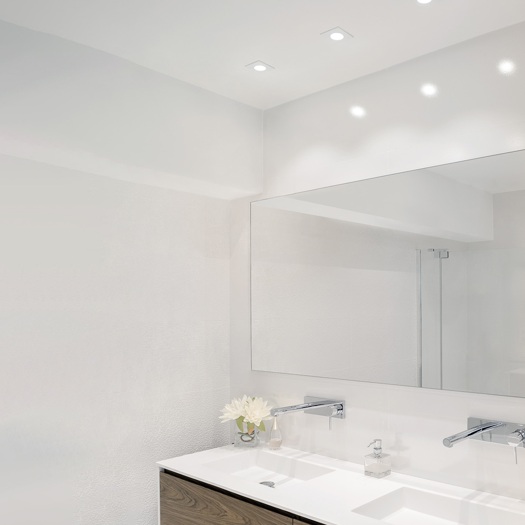 Iluminación focos minimalistas baño