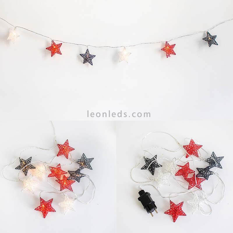 Pack de 6 Guirnaldas LED de estrellas multicolor Stellina